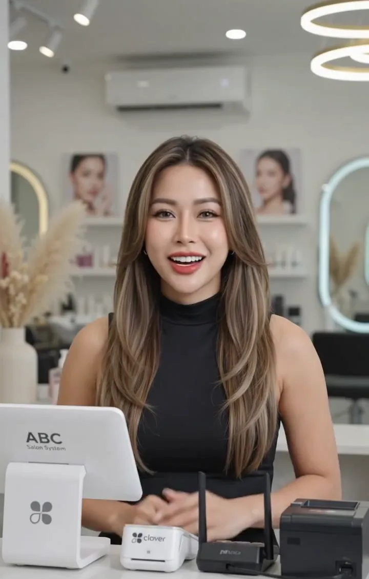 Hailey tại một tiệm nail
